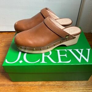 J Crew Grace Leather Convertible Clog in Rich Oak Sz 6